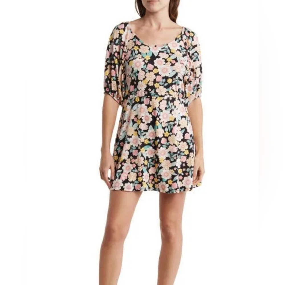 Velvet Touch Mini Floral Dress
